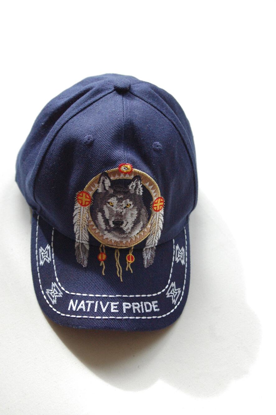 Native Pride Elite Headwear Embroidered Wolf Dreamcatcher Navy Blue Cap Hat